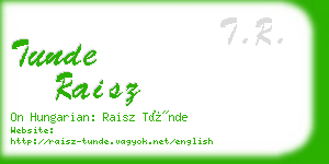 tunde raisz business card